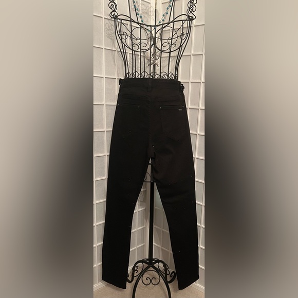 CACHE Black Denim Studded Black Bead/Stud Jean Pants Size 2 - Picture 7 of 12